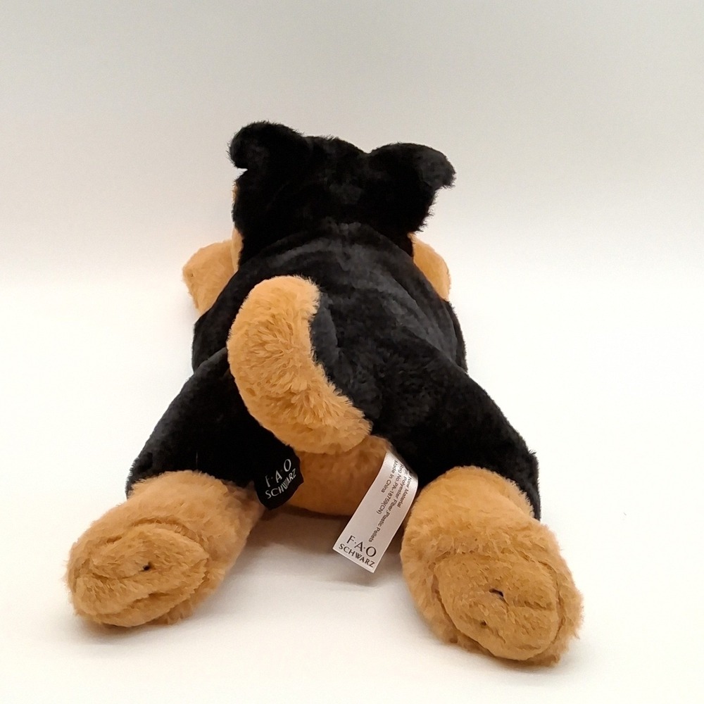 FAO Schwarz 14" German Shepherd Dog Floppy Laying Plush Toy Stuffed Animal - Picture 4 of 9